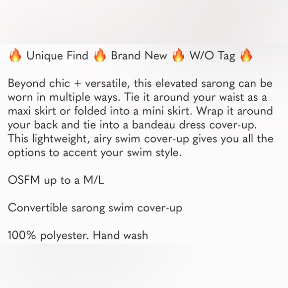 NWOT Convertible BOHO Sarong Cover Up - Picture 12 of 12